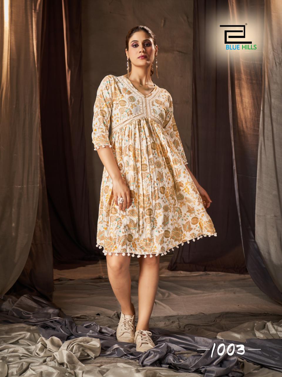 Pom Pom Alia By Blue Hills Short Printed Kurtis Catalog
